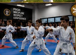 Students training indoors at winter camp